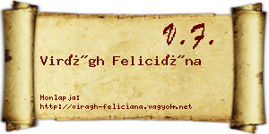 Virágh Feliciána névjegykártya